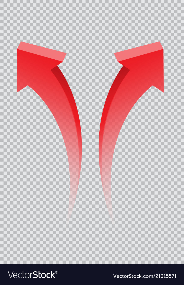 Red Directional Arrows - 3D Curve