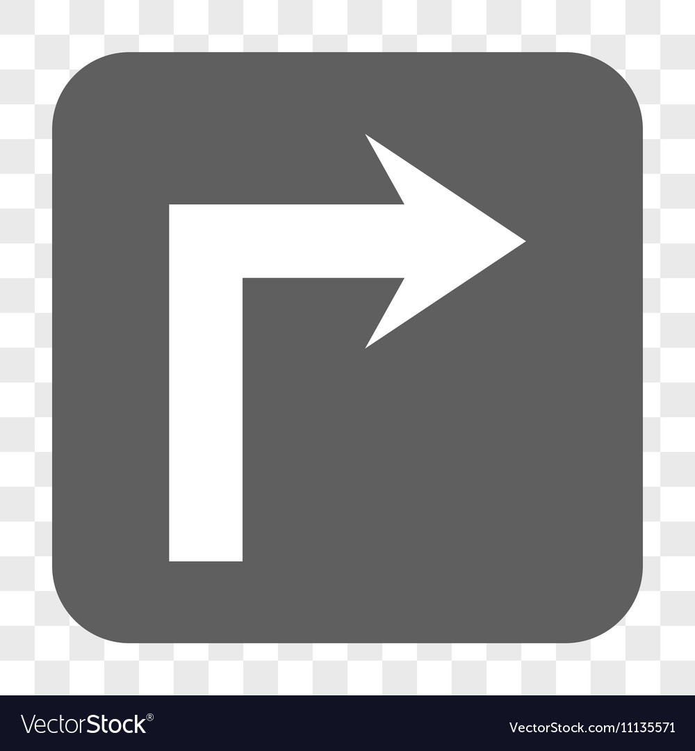 Turn right rounded square button