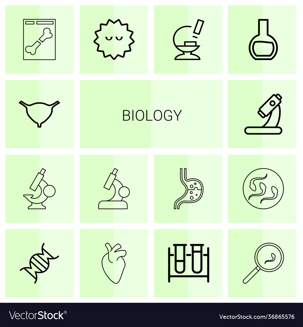 14 biology icons Royalty Free Vector Image - VectorStock