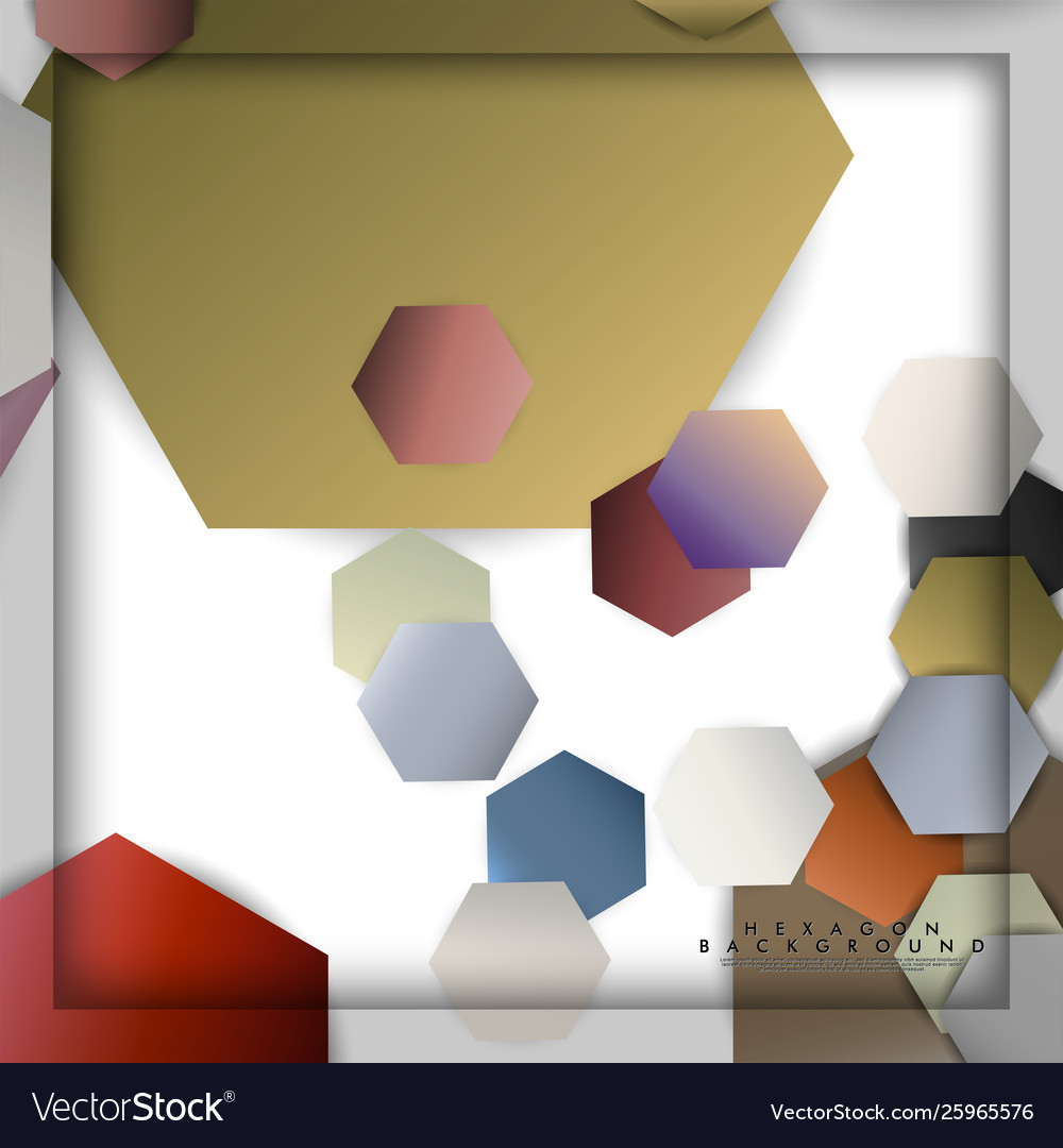 Abstract hexagon background with color stone