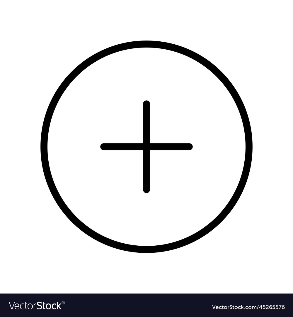 Add circle icon line isolated on white background