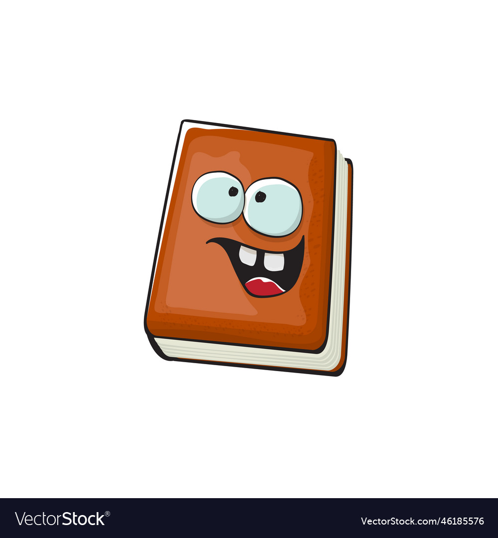 Book character cartoon brown paper vector image Book character cartoon brown paper