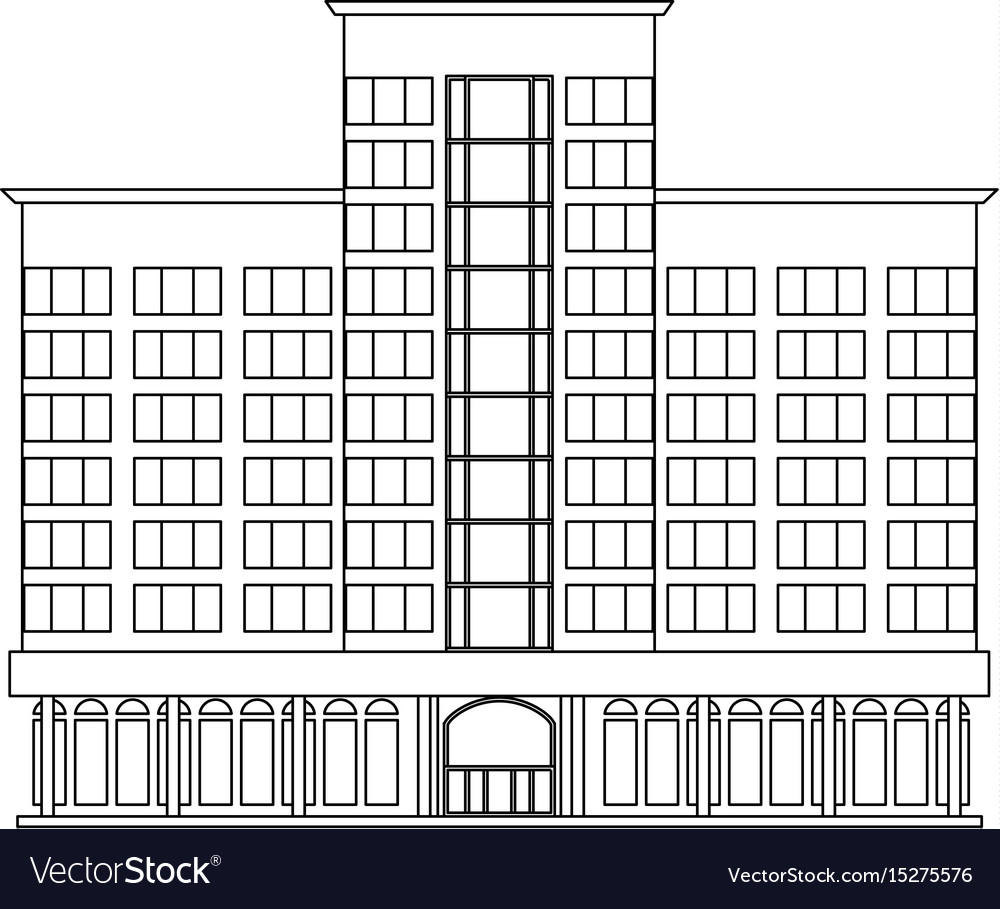 Building hotel tourism Royalty Free Vector Image