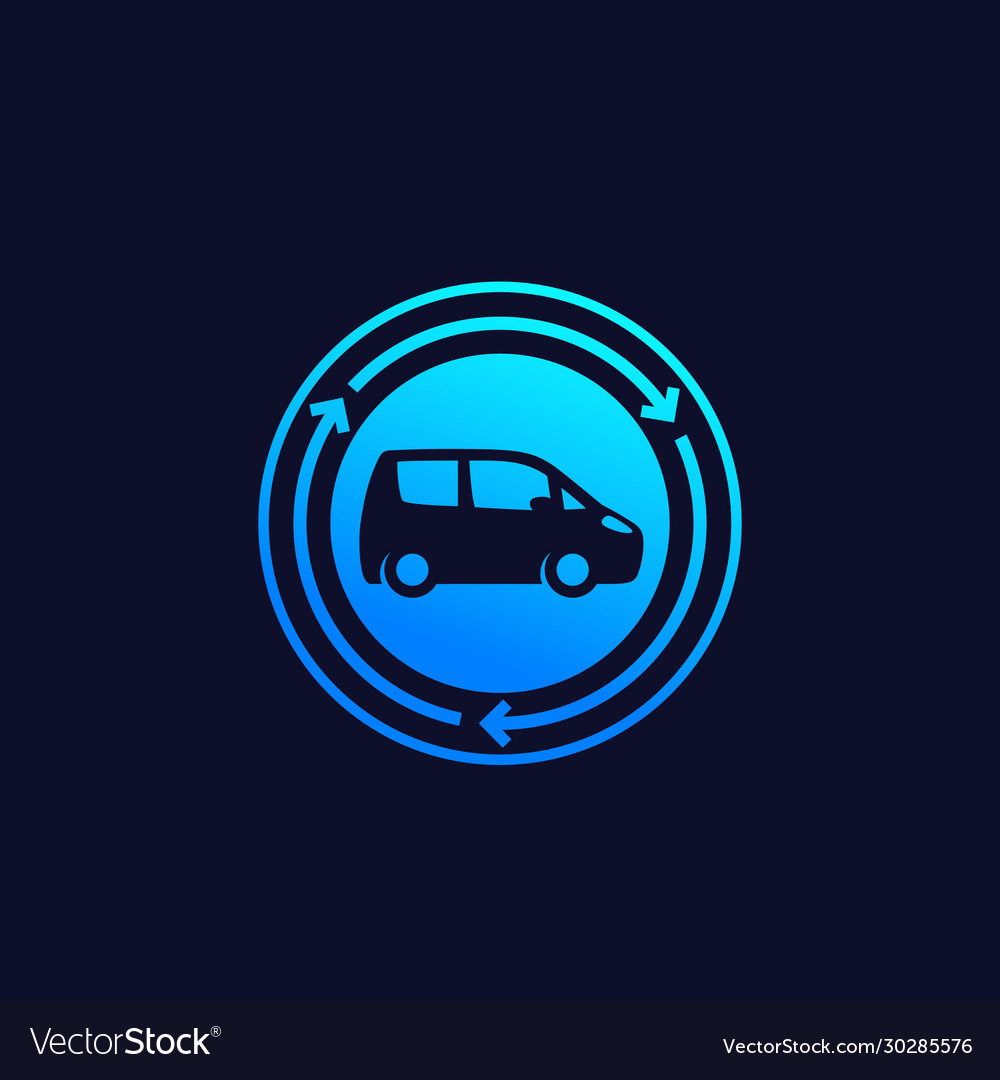 Carsharing or carpooling service icon