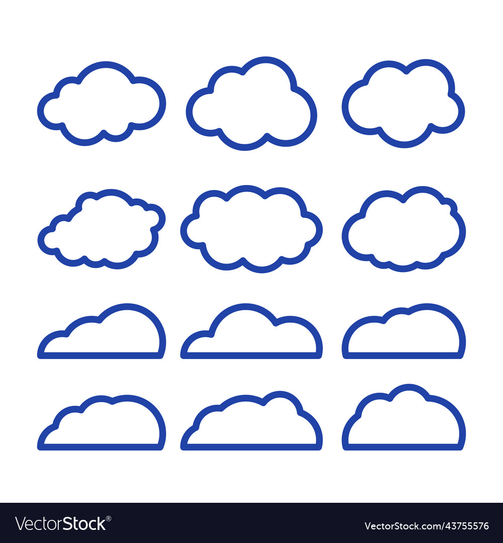 Clouds line art icon storage solution element