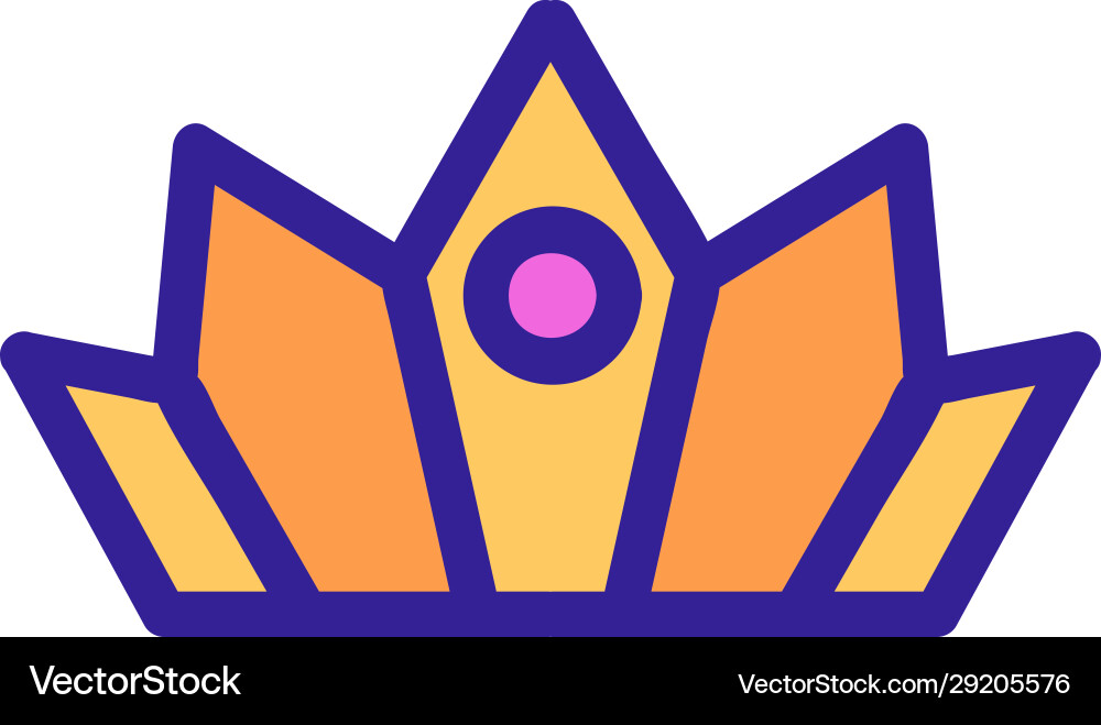 Crown queen icon isolated contour Royalty Free Vector Image