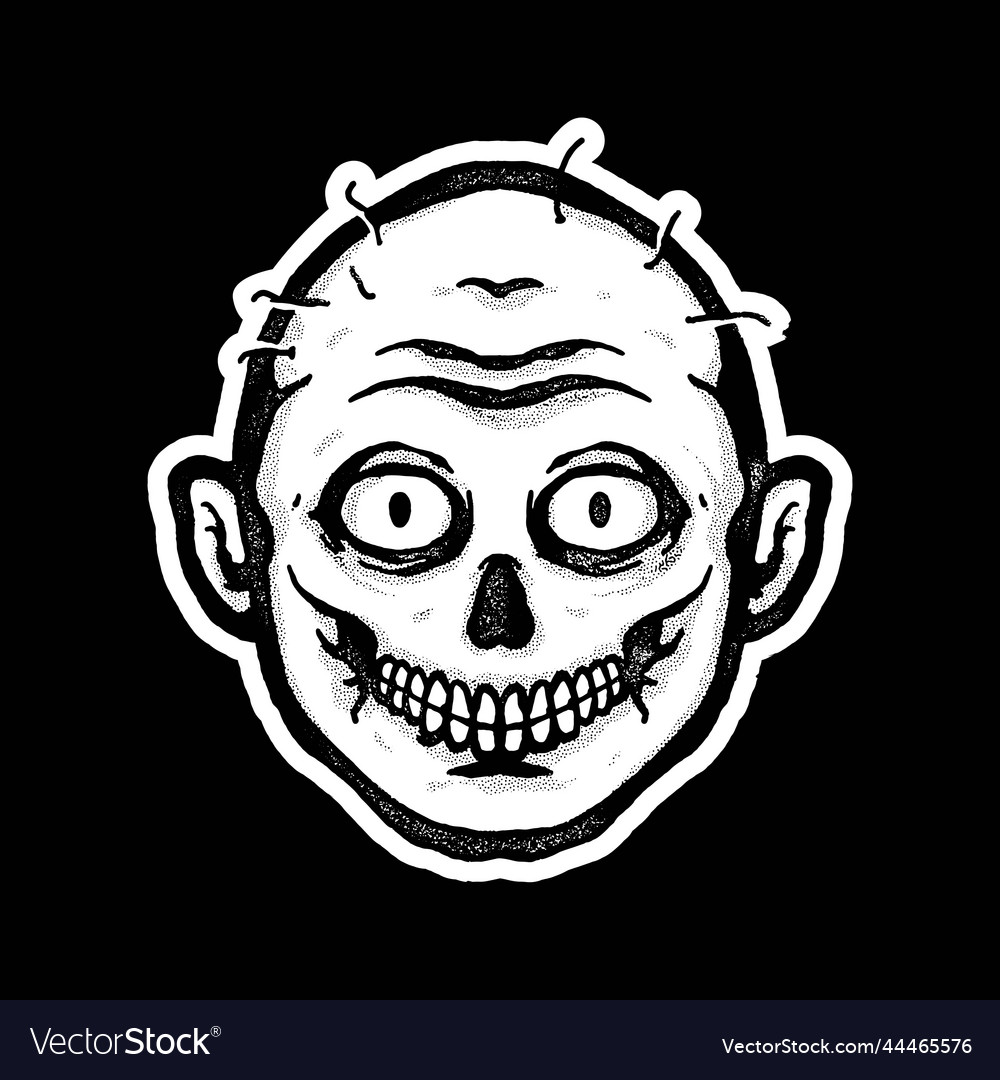 Devil head line art vector image Devil head line art