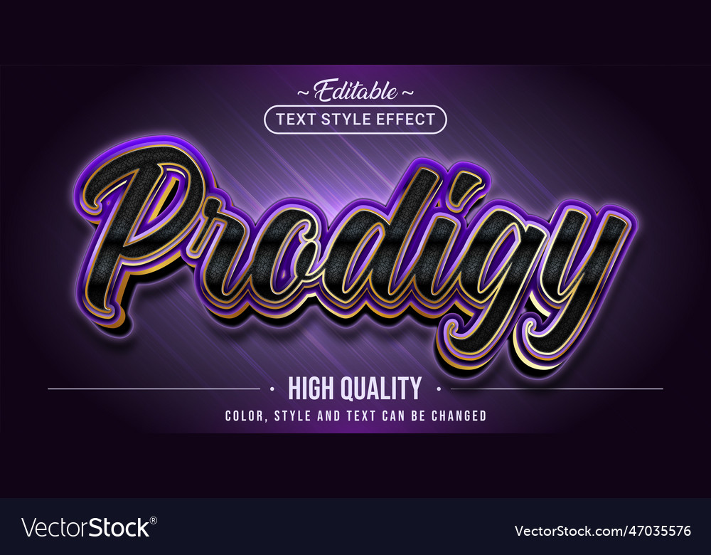 Editable text style effect - prodigy