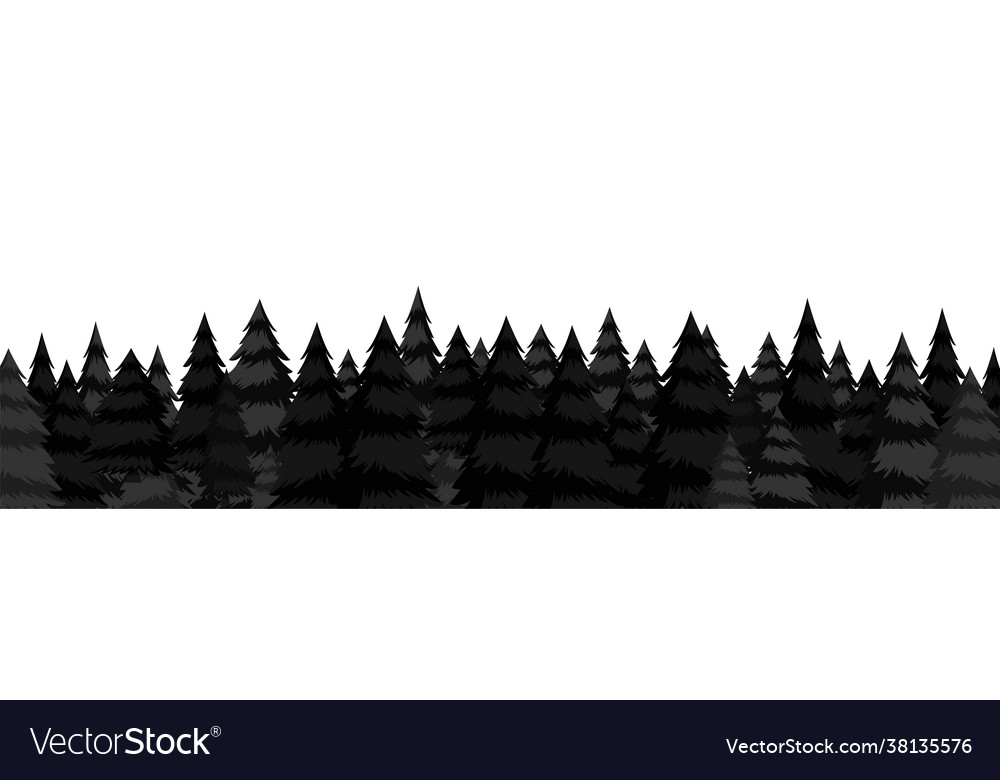 Forest seamless silhouette background pine tree Vector Image