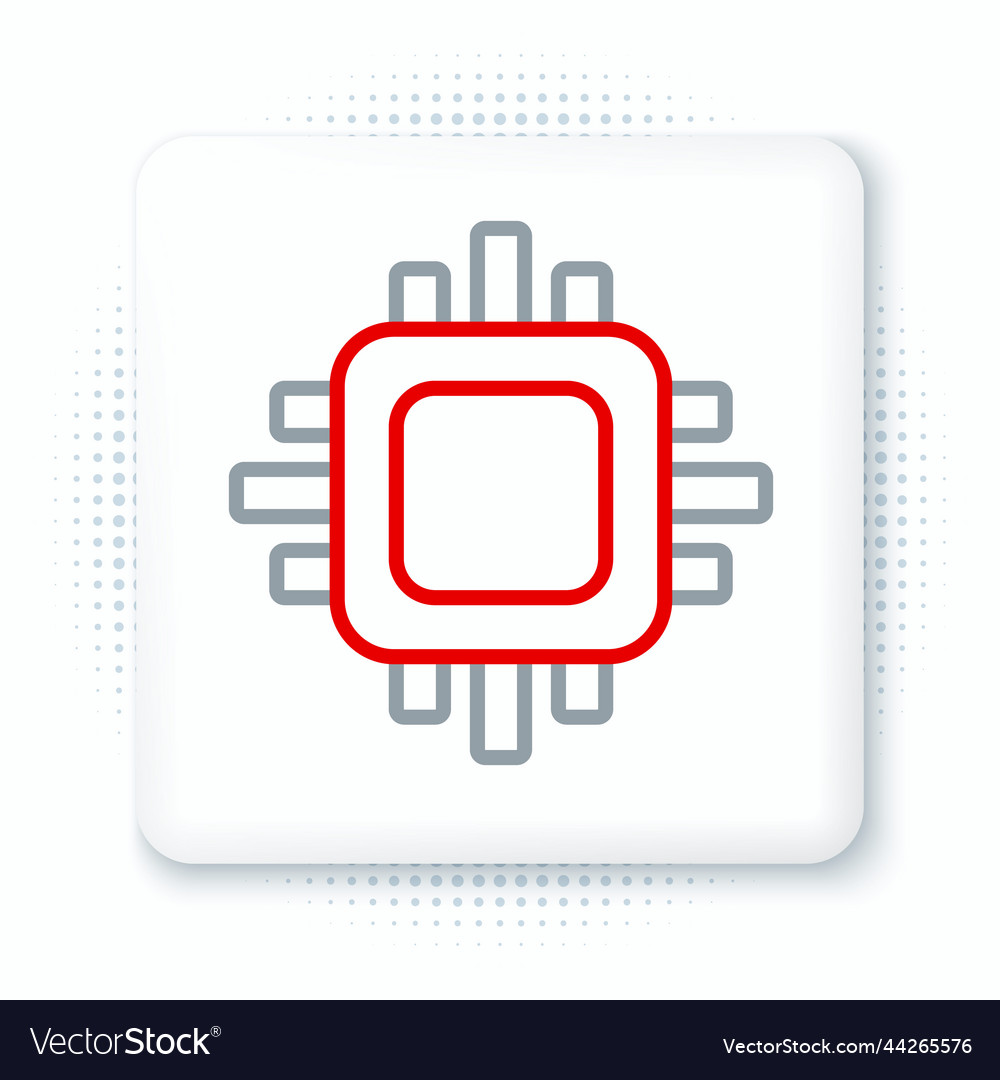 Line computer processor with microcircuits cpu vector image Line computer processor with microcircuits cpu