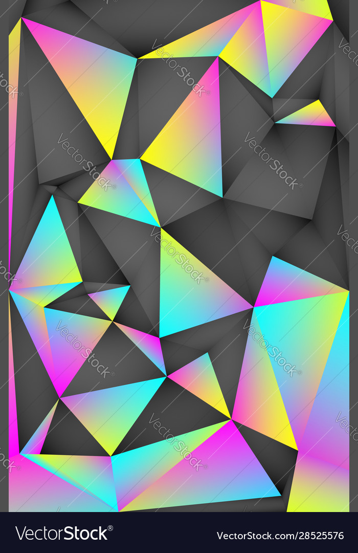 Multi-color geometric triangular low poly vector image Multi-color geometric triangular low poly