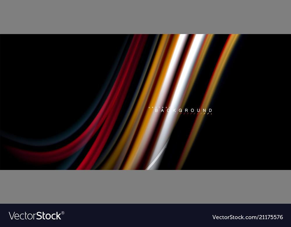 Multicolored wave lines on black background design vector image Multicolored wave lines on black background design
