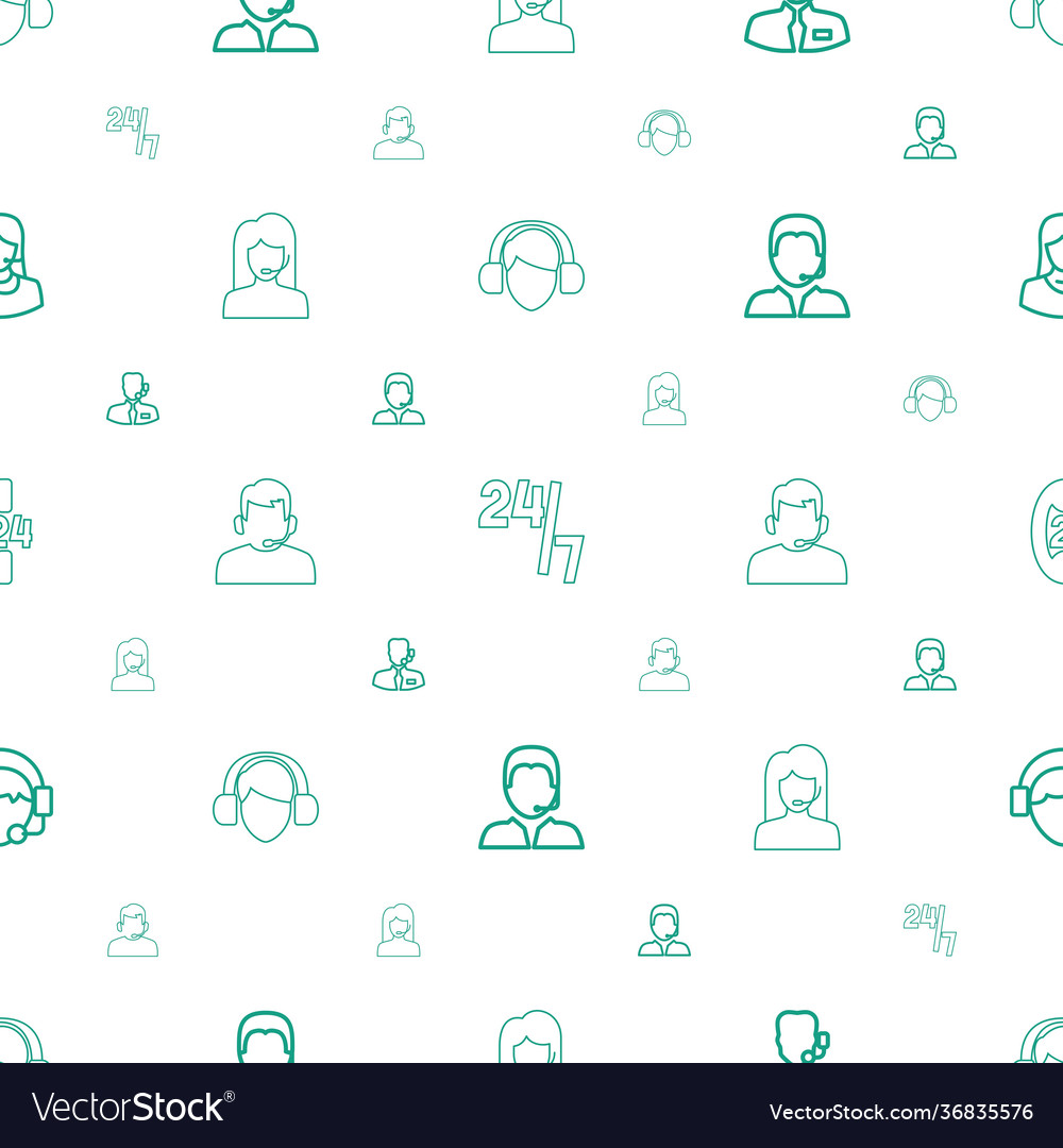 Operator icons pattern seamless white background