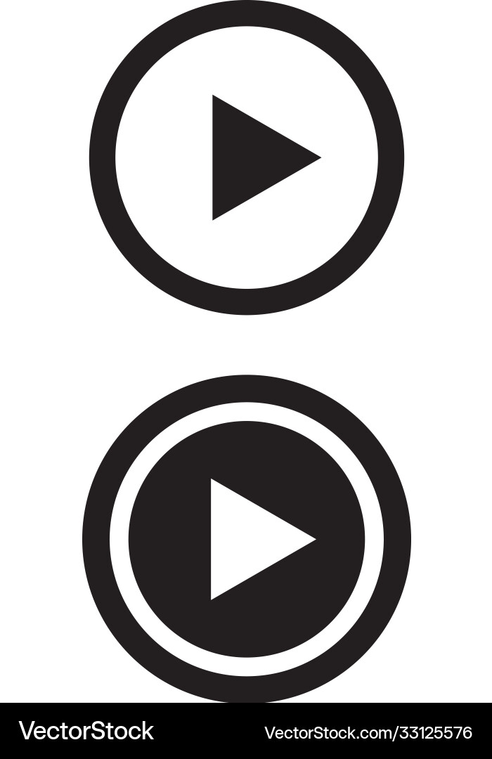 Play button icon Royalty Free Vector Image - VectorStock