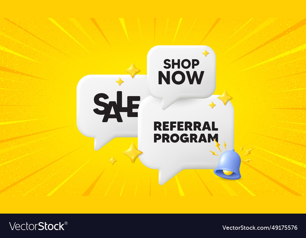 Referral program symbol refer a friend sign 3d