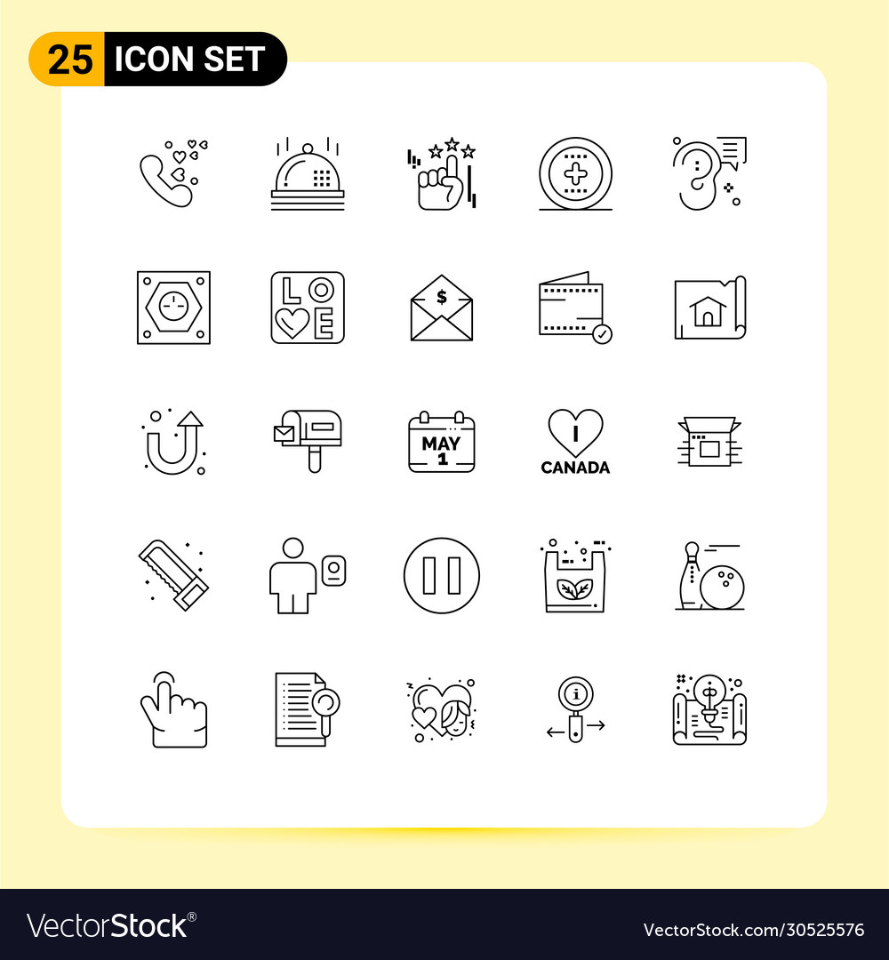 Set 25 modern ui icons symbols signs