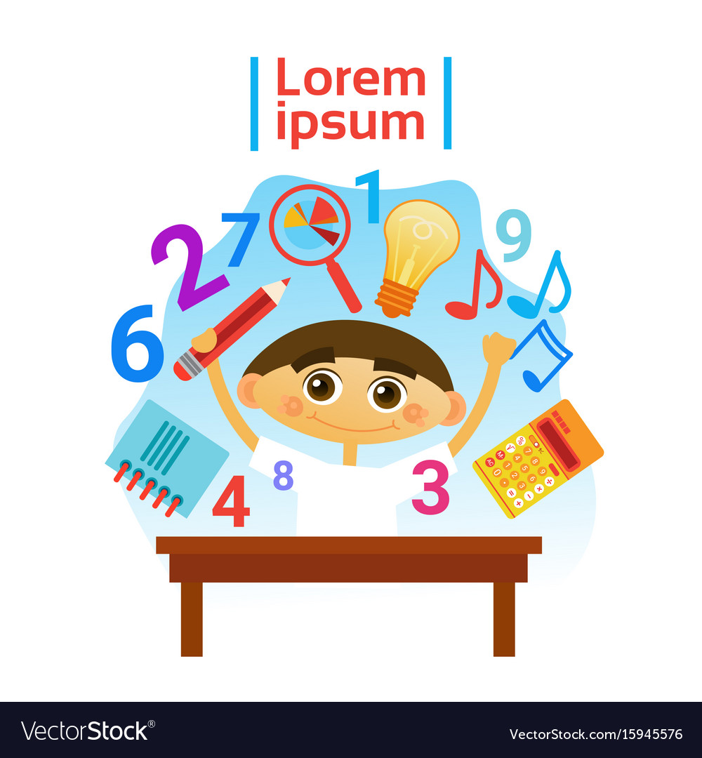 Small boy learning child preschool education Vector Image