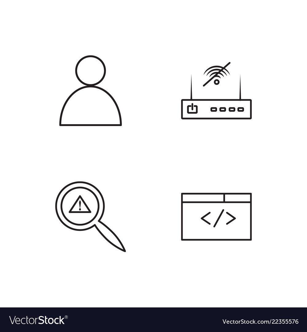 Web simple outlined icons set