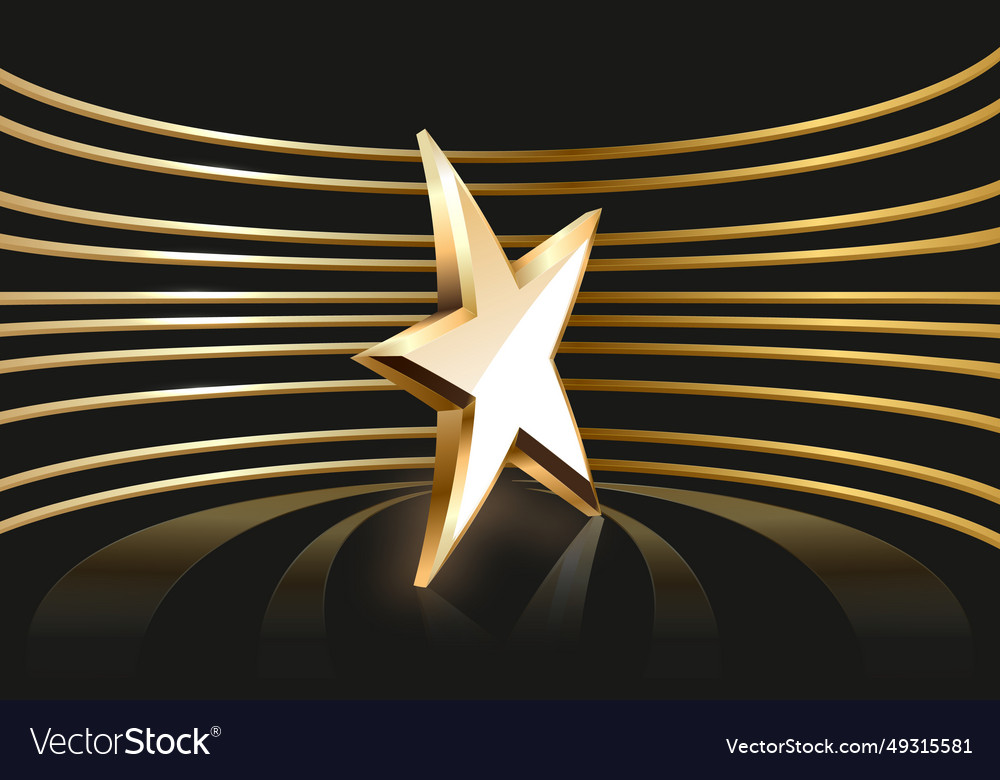 Award ceremony background with 3d gold star Vector Image