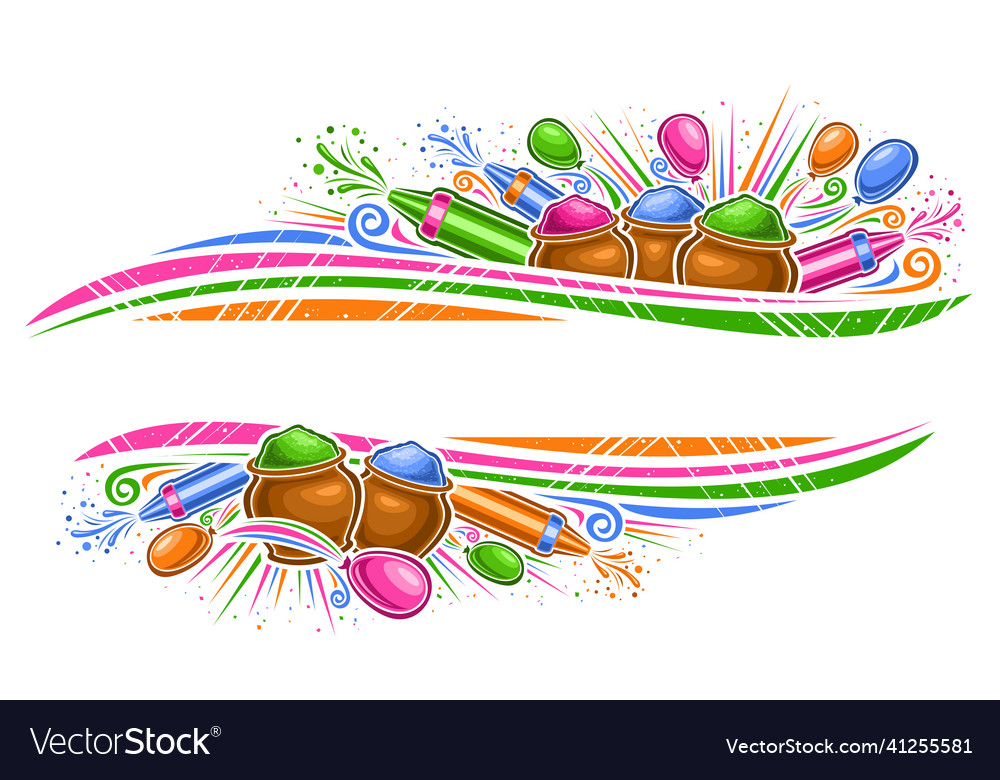 Border for holi festival Royalty Free Vector Image