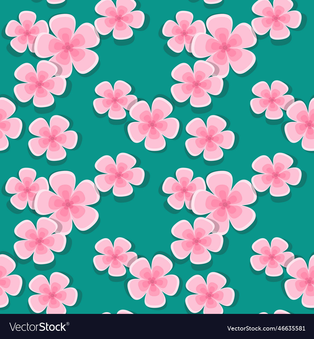 Cherry blossom seamless pattern pink flowers Vector Image