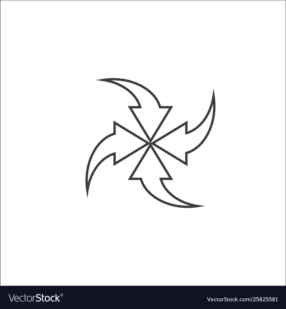 Curved arrows pointing center line web icon