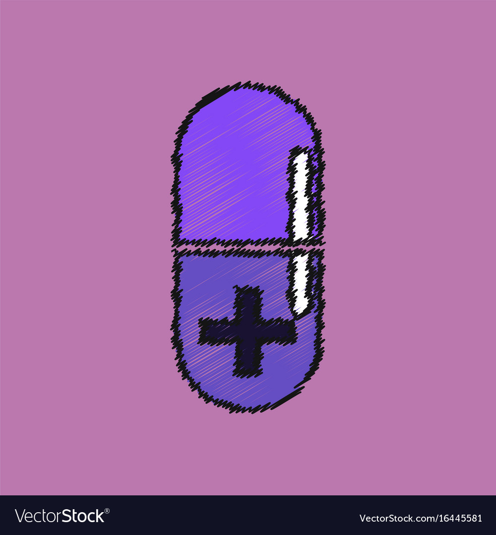Flat shading style icon capsule with cross