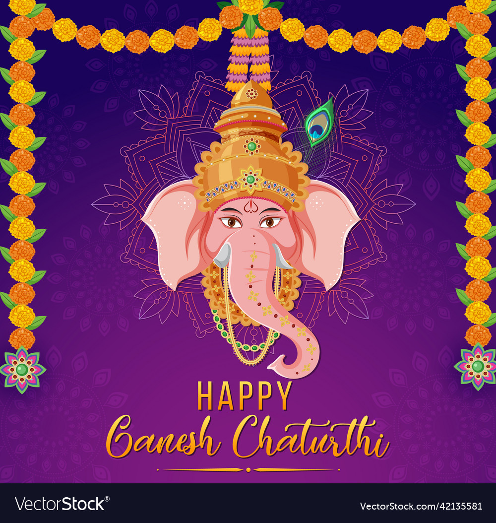 Happy ganesh chaturthi poster Royalty Free Vector Image