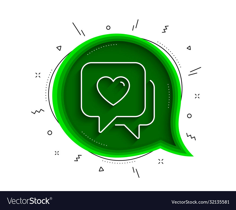 Heart line icon love chat sign