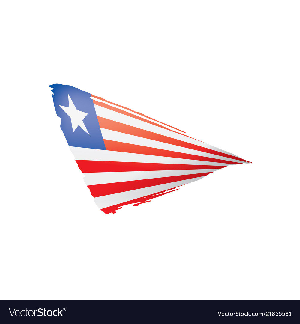 Liberia Flag On A White Royalty Free Vector Image