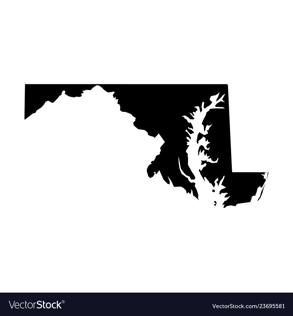 Maryland State Of Usa Solid Black Outline Map Of Country Area | Sexiz Pix