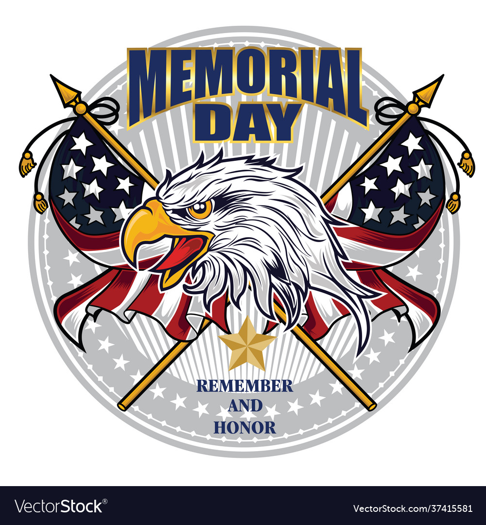 Memorial day remember honor flag national flag Vector Image