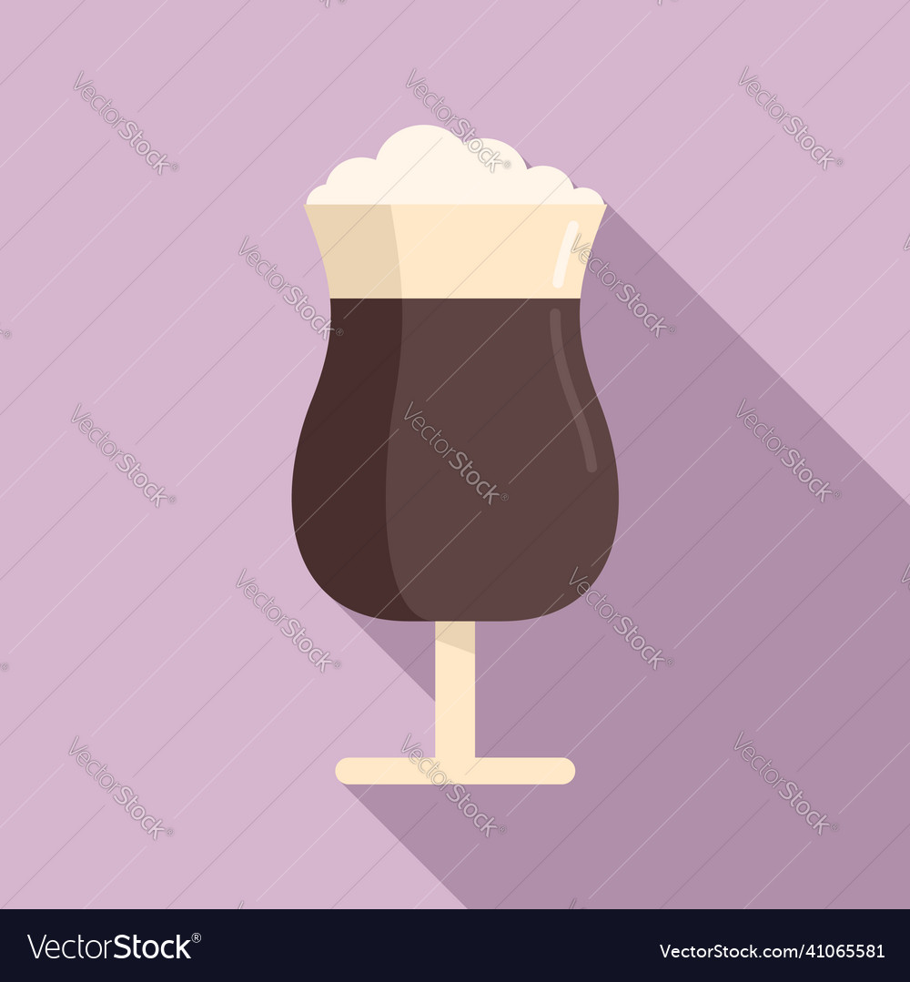 Mocha cup icon flat hot drink Royalty Free Vector Image