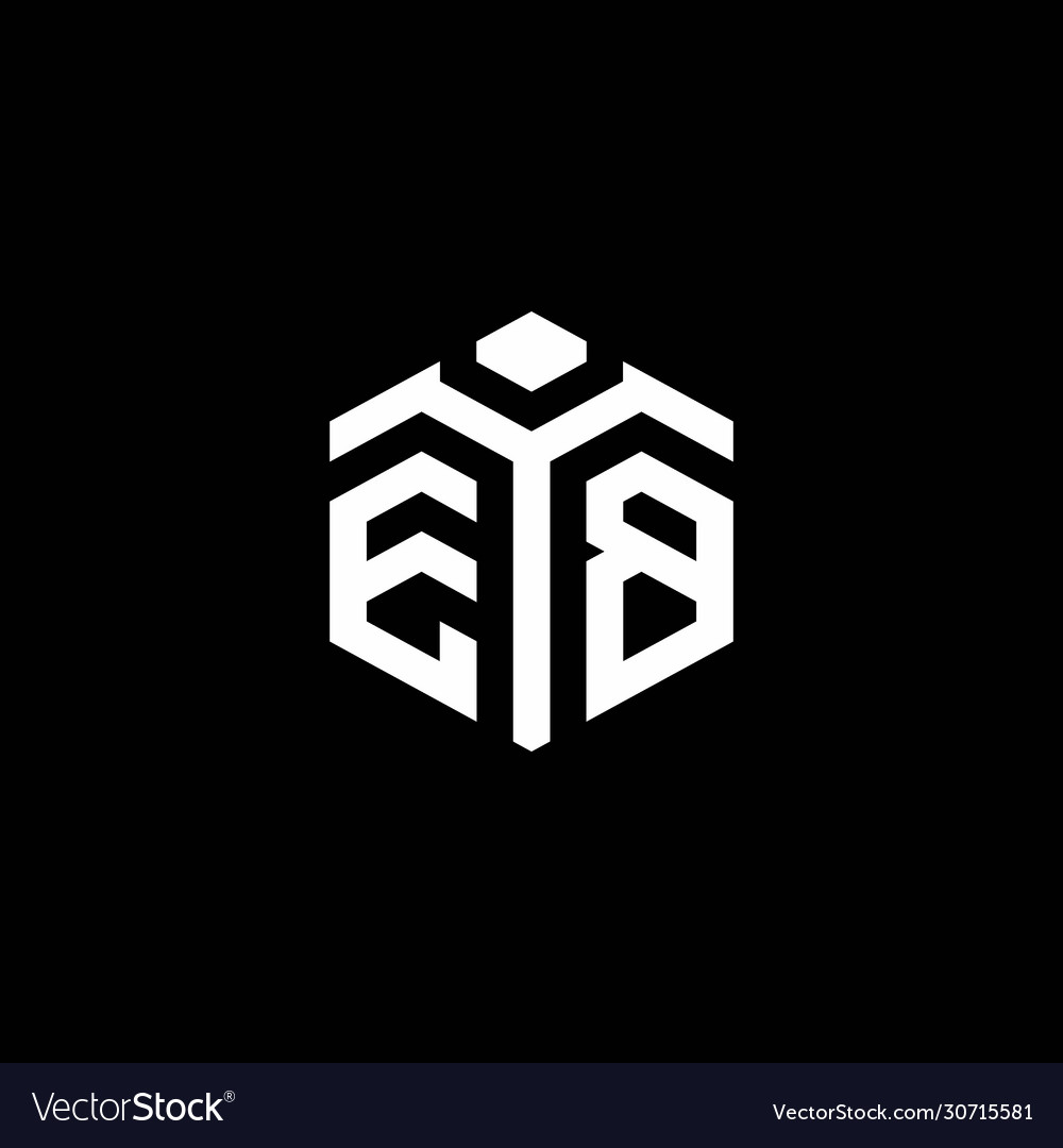 Monogram logo with abstract hexagon style