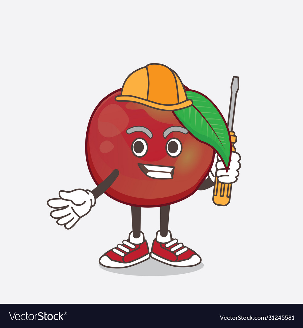 Nectarine fruit cartoon mascot character as smart