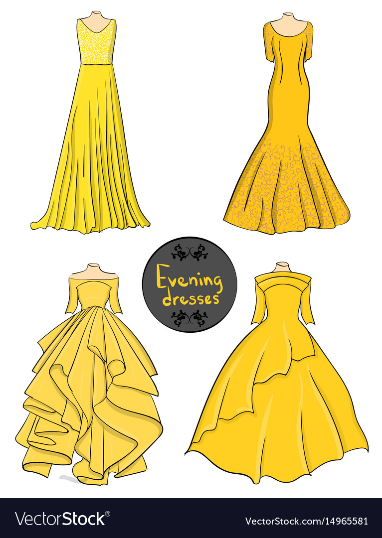 white and yellow gown