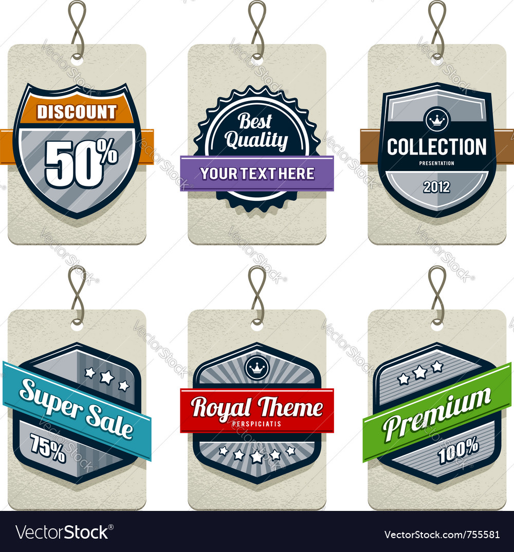 Set of retro labels