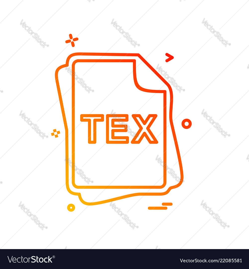 Tex file type icon design vector image Tex file type icon design