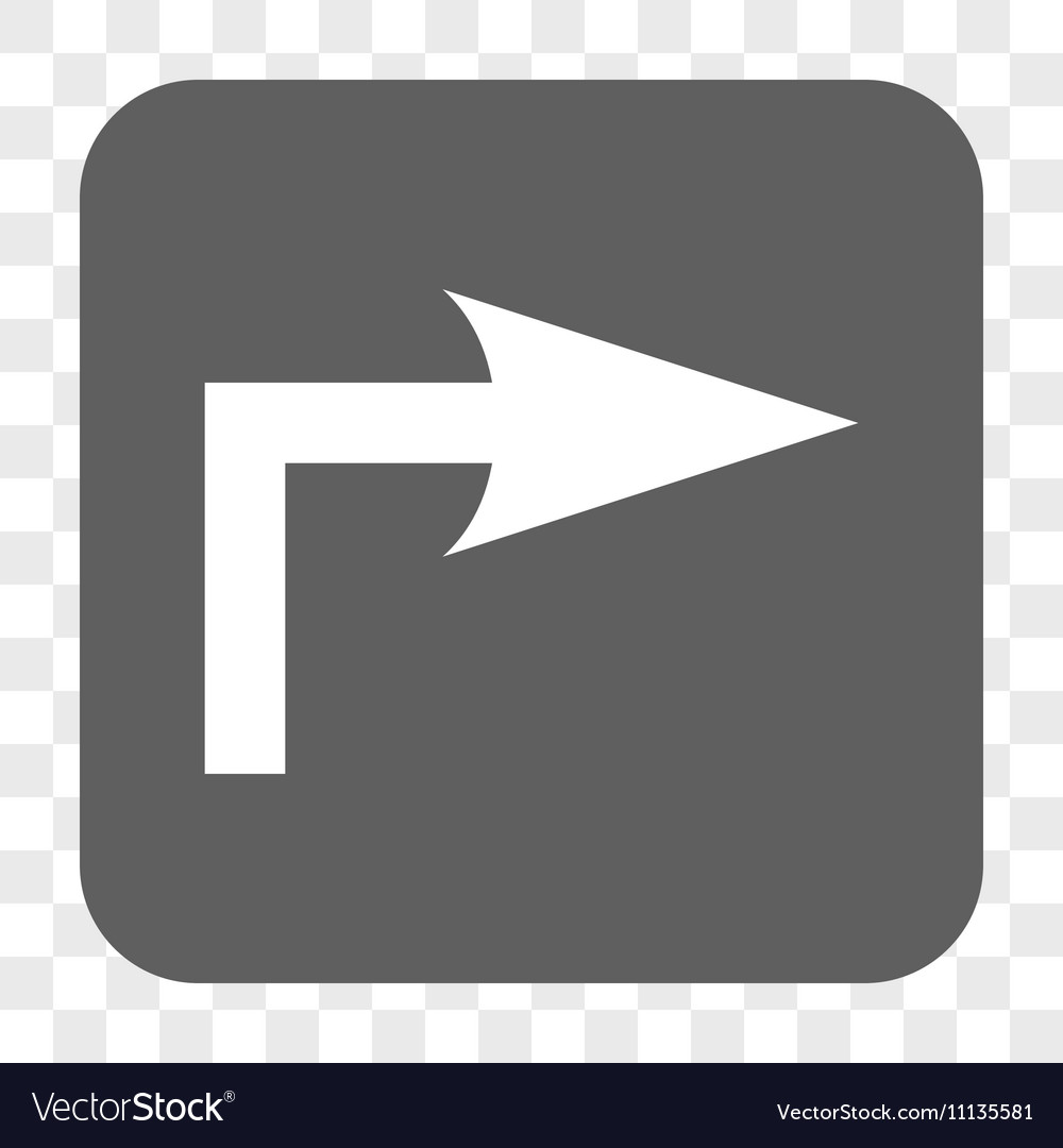 Turn right rounded square button