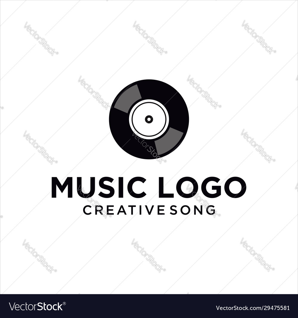 Vinyl music disc logo icon stock Royalty Free Vector Image