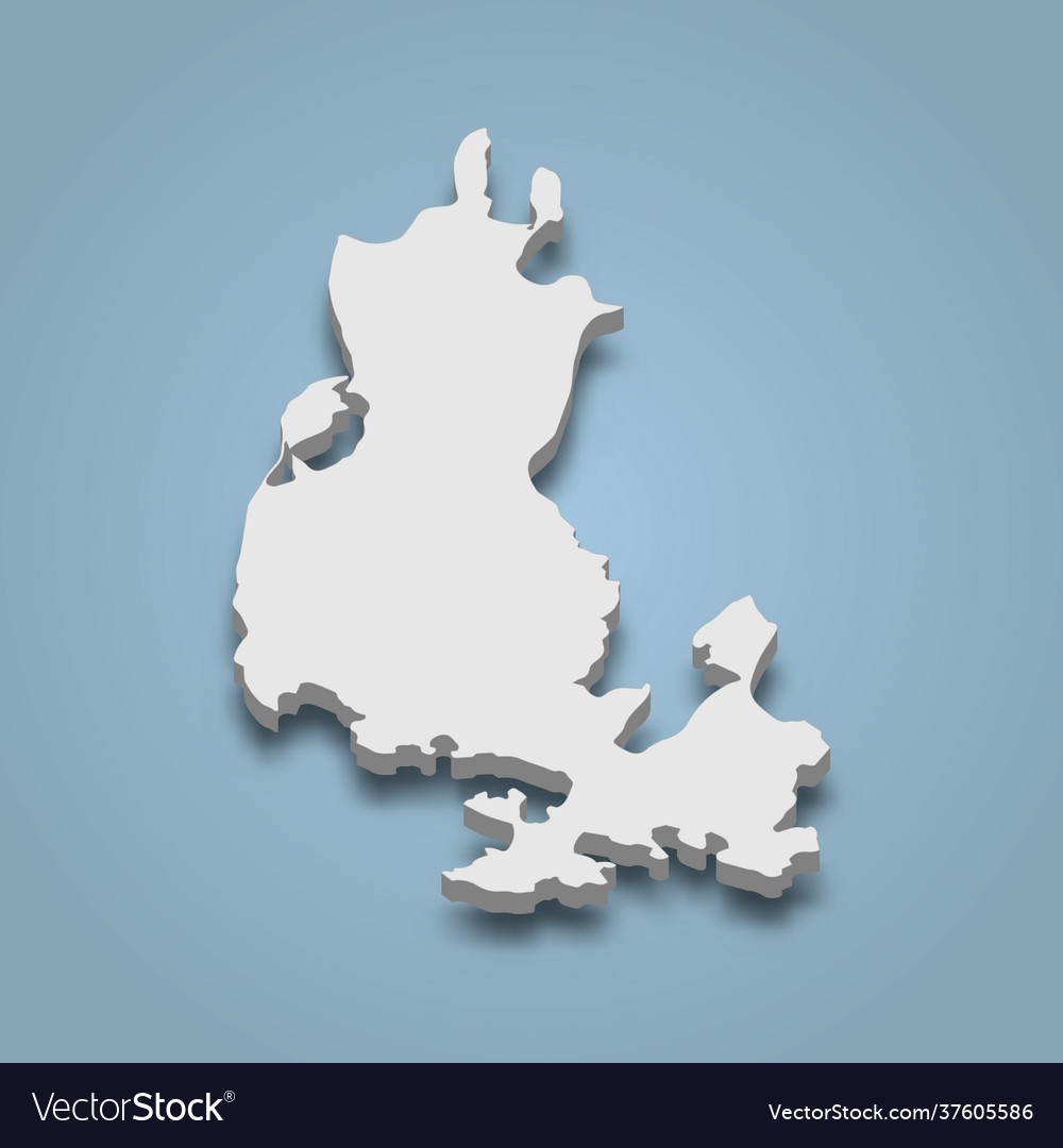 3d isometric map lopez is an island in san Vector Image