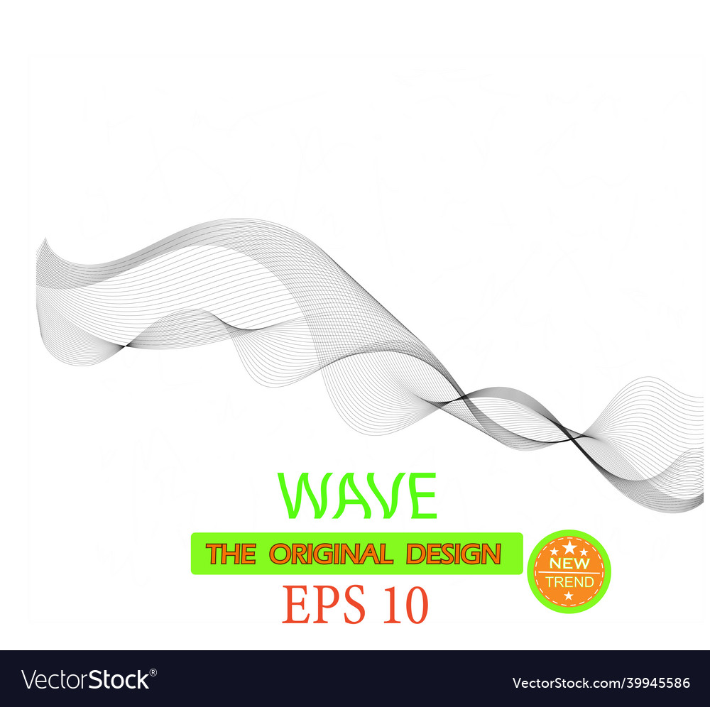 Abstract black wave design element vector image Abstract black wave design element