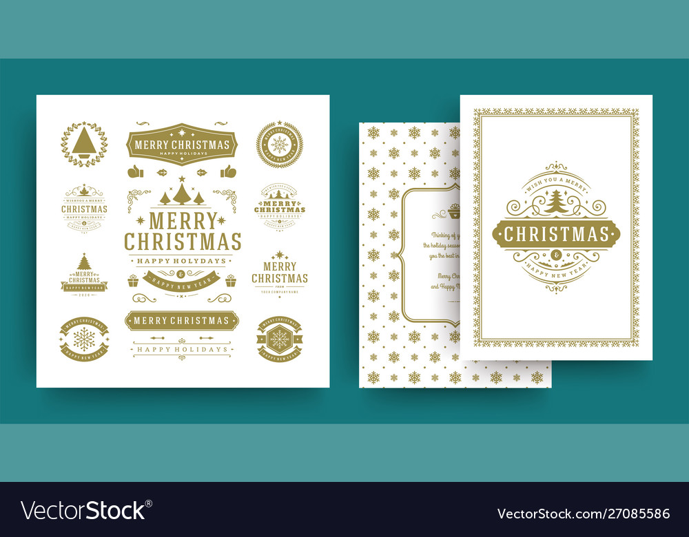 Christmas labels and badges design elements Vector Image