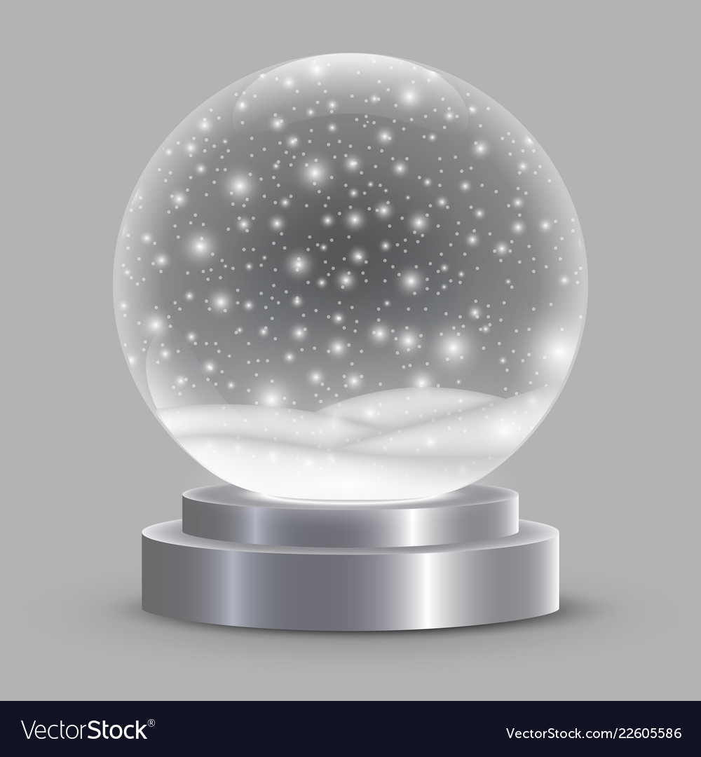 Christmas snow globe isolated