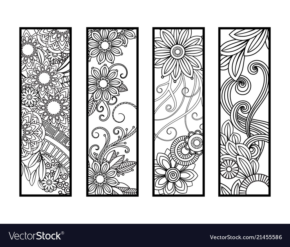 Coloring bookmarks set Royalty Free Vector Image