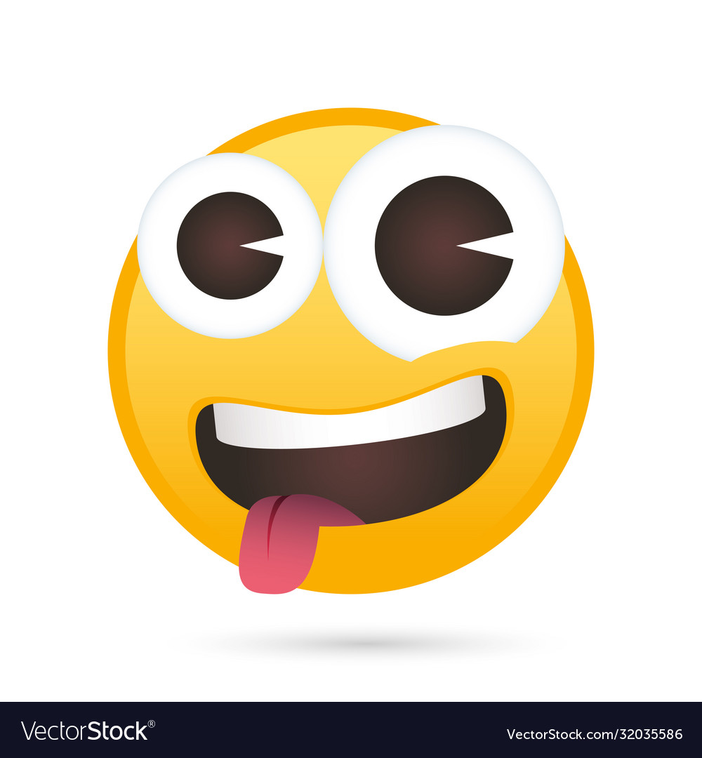 Crazy emoji character Royalty Free Vector Image