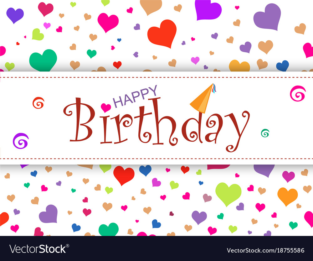 horizontal design template card happy birthday o vector image happy birthday template card