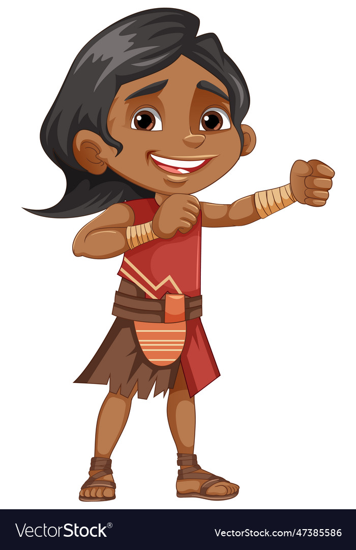 Indigenous cartoon character isolated Royalty Free Vector