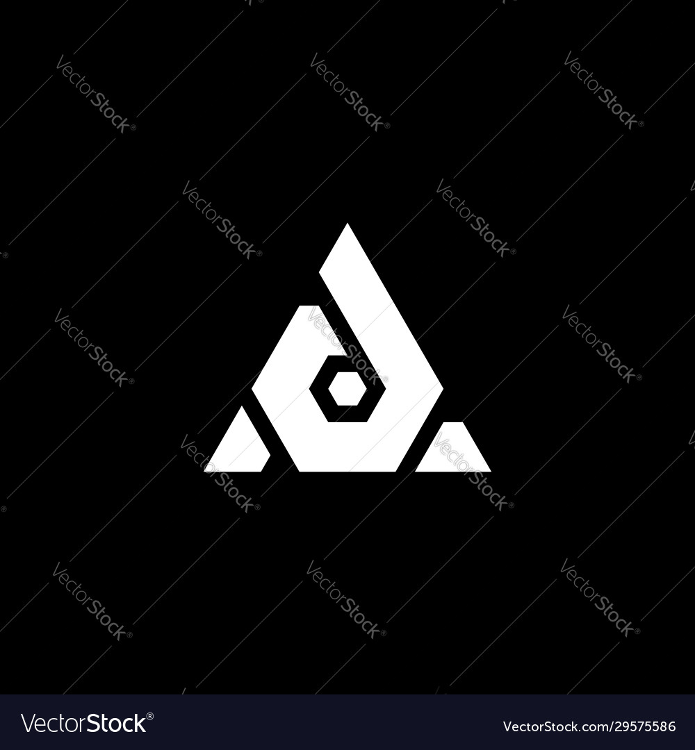 Initial letter d logo template with triangle line Vector Image