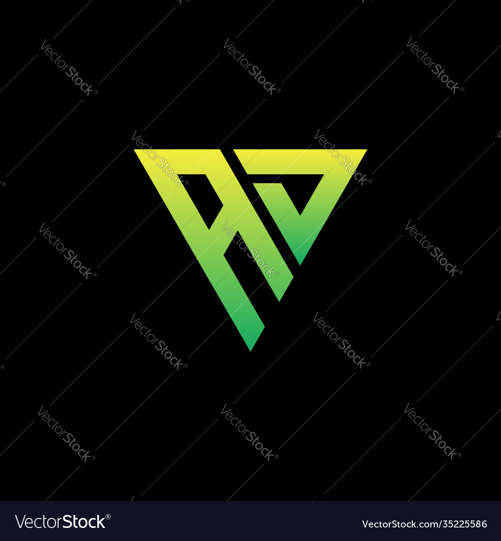 Initial triangle logo monogram with shape vector image Initial triangle logo monogram with shape